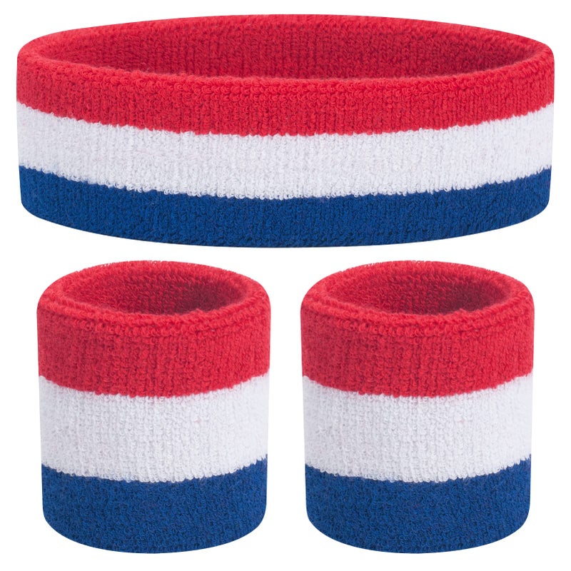 ONUPGO Kids Sweatbands Toddler Headband Wristband Set - Athletic Cotton Baby Sweat Band for Kids Youth Baby (1 Headband + 2 Wristbands) - Image 1